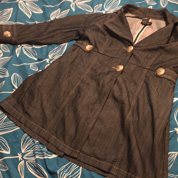 Ashley Stewart Jackets & Blazers - Dark Denim Coat-Lightweight